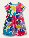 Robe fun en jersey à manches courtes-Grand motif Surf Floral multi