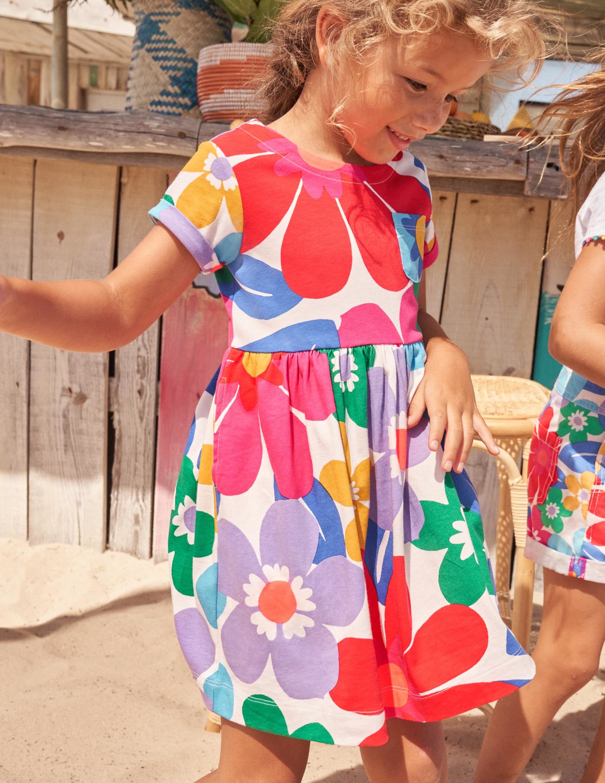Robe fun en jersey à manches courtes-Grand motif Surf Floral multi - Image 4