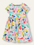 Robe fun en jersey à manches courtes-Sirènes ivoire