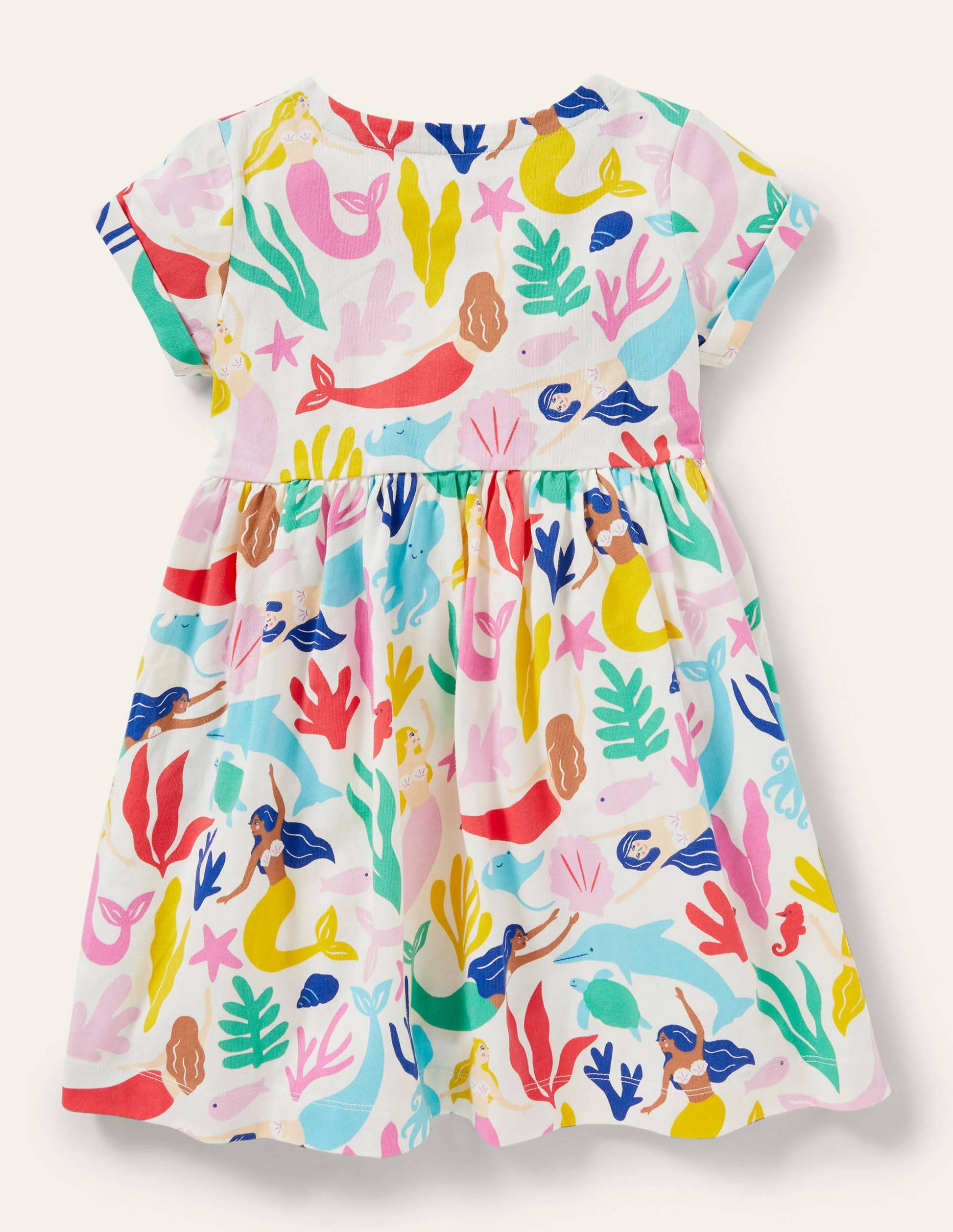 Robe fun en jersey à manches courtes-Sirènes ivoire-2