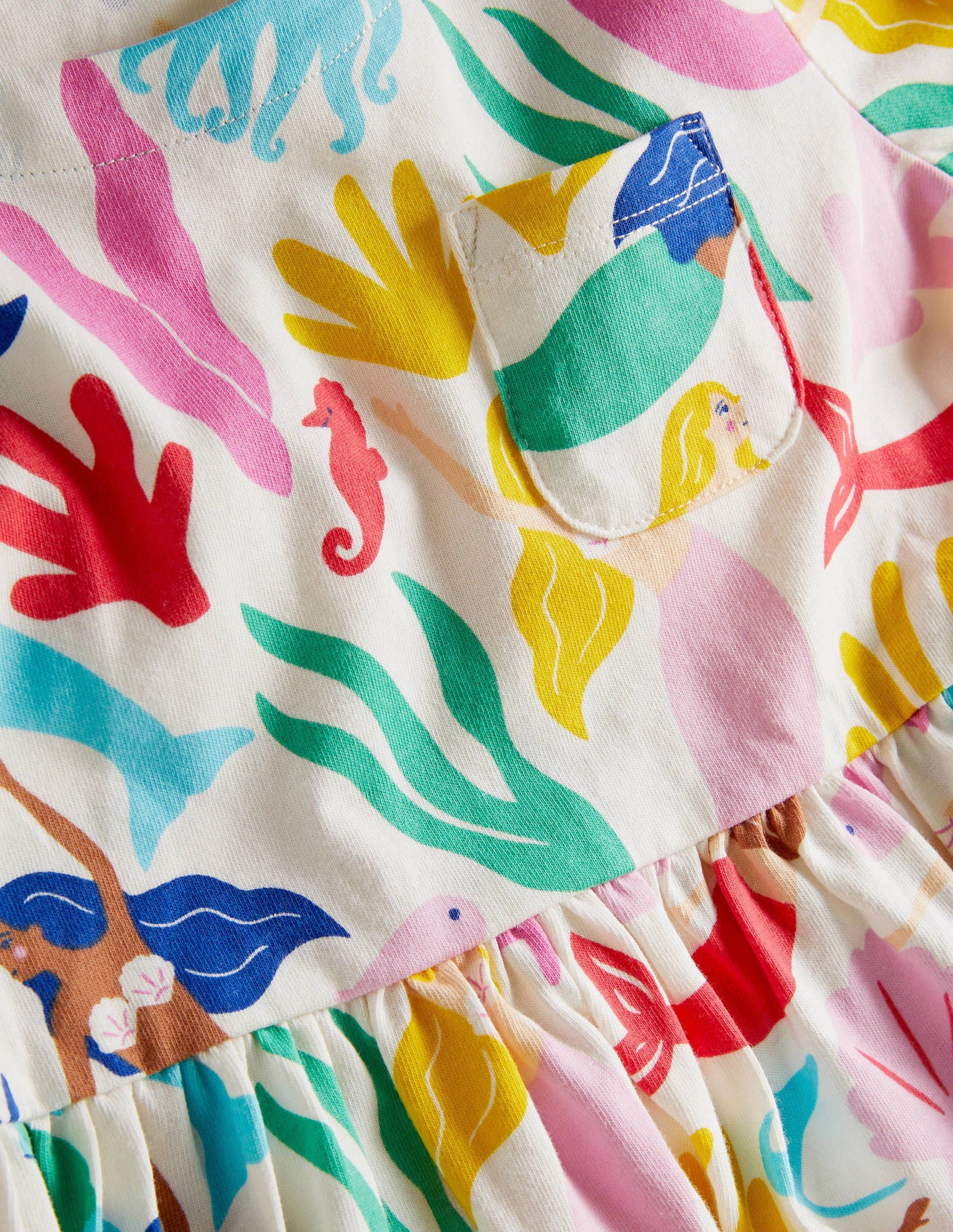 Robe fun en jersey à manches courtes-Sirènes ivoire-3