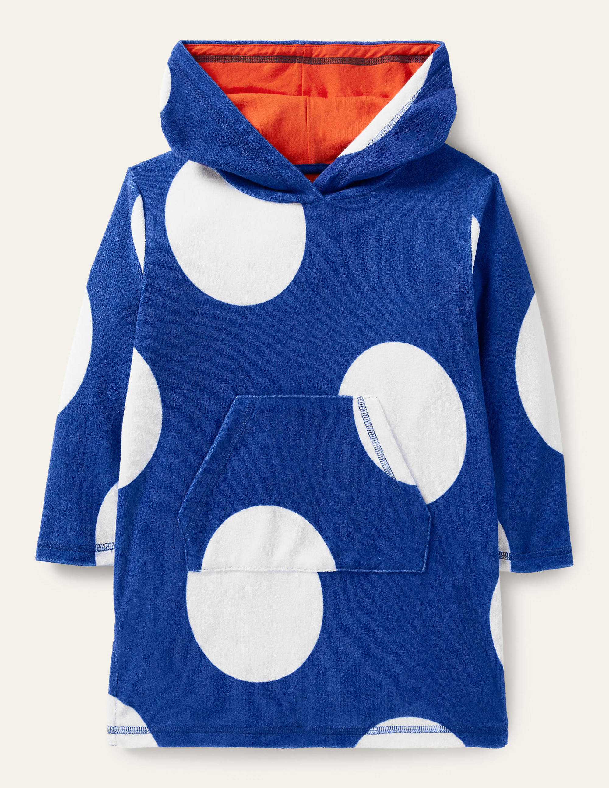 Poncho en éponge-Pois géants bleu vague - Image 1