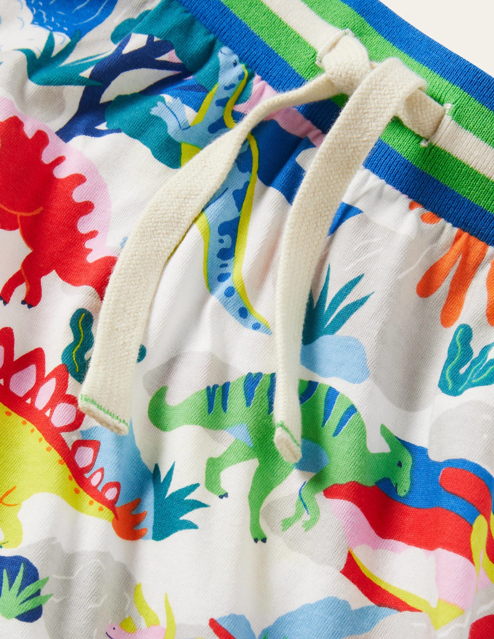 Gemusterter Jersey-Skort-Naturweiß, Dinosaurier/Sonnenuntergang-3