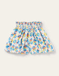 Culotte mit geraffter Taille-Bunt, Fröhliches Blumenmuster