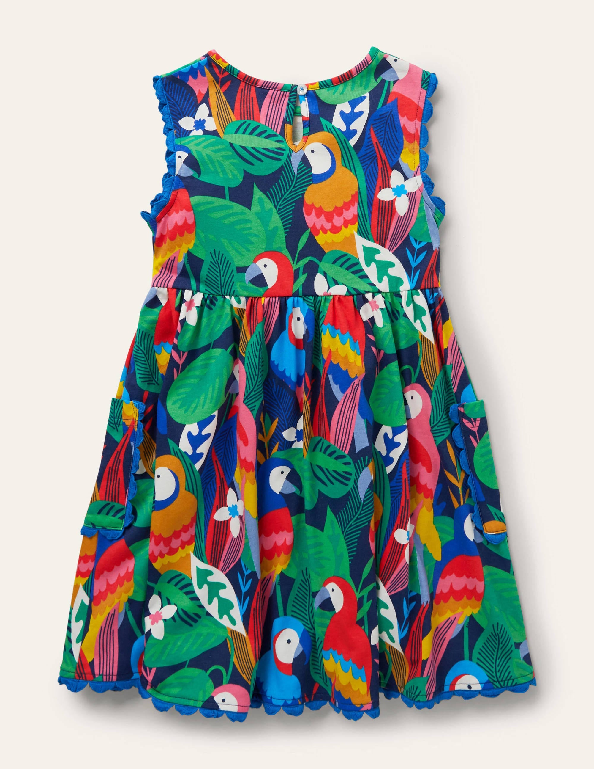 Robe en jersey avec bordures décorées-Perroquets multi - Image 2