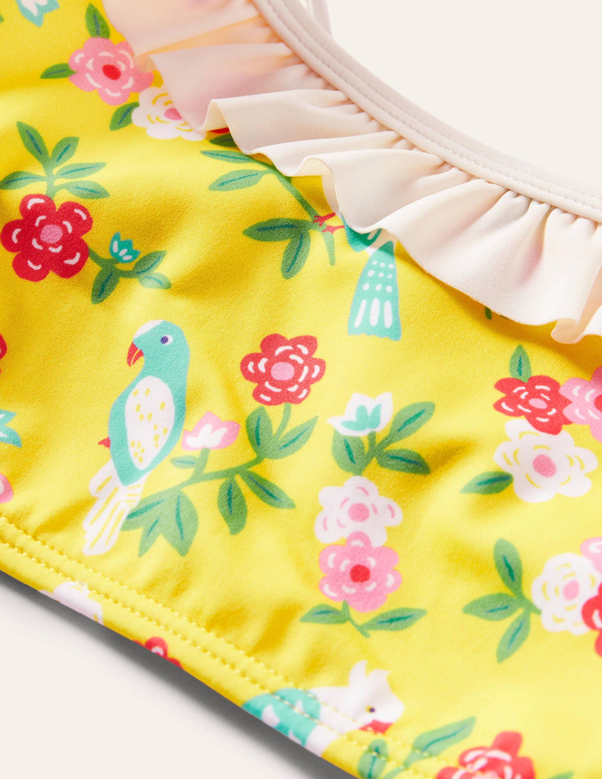 Bikini volanté à bretelles-Jardin tropical maïs - Image 3