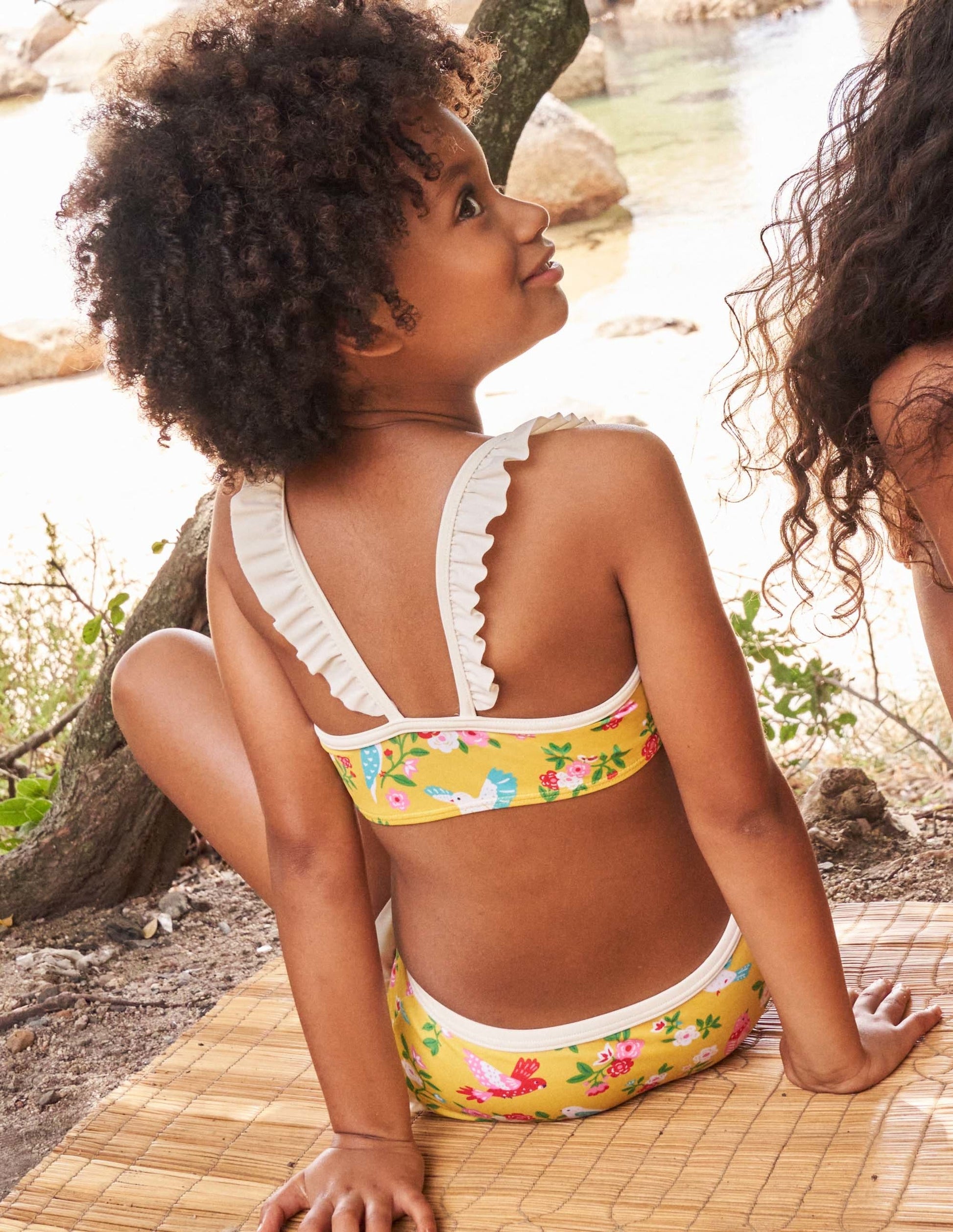 Bikini volanté à bretelles-Jardin tropical maïs-5