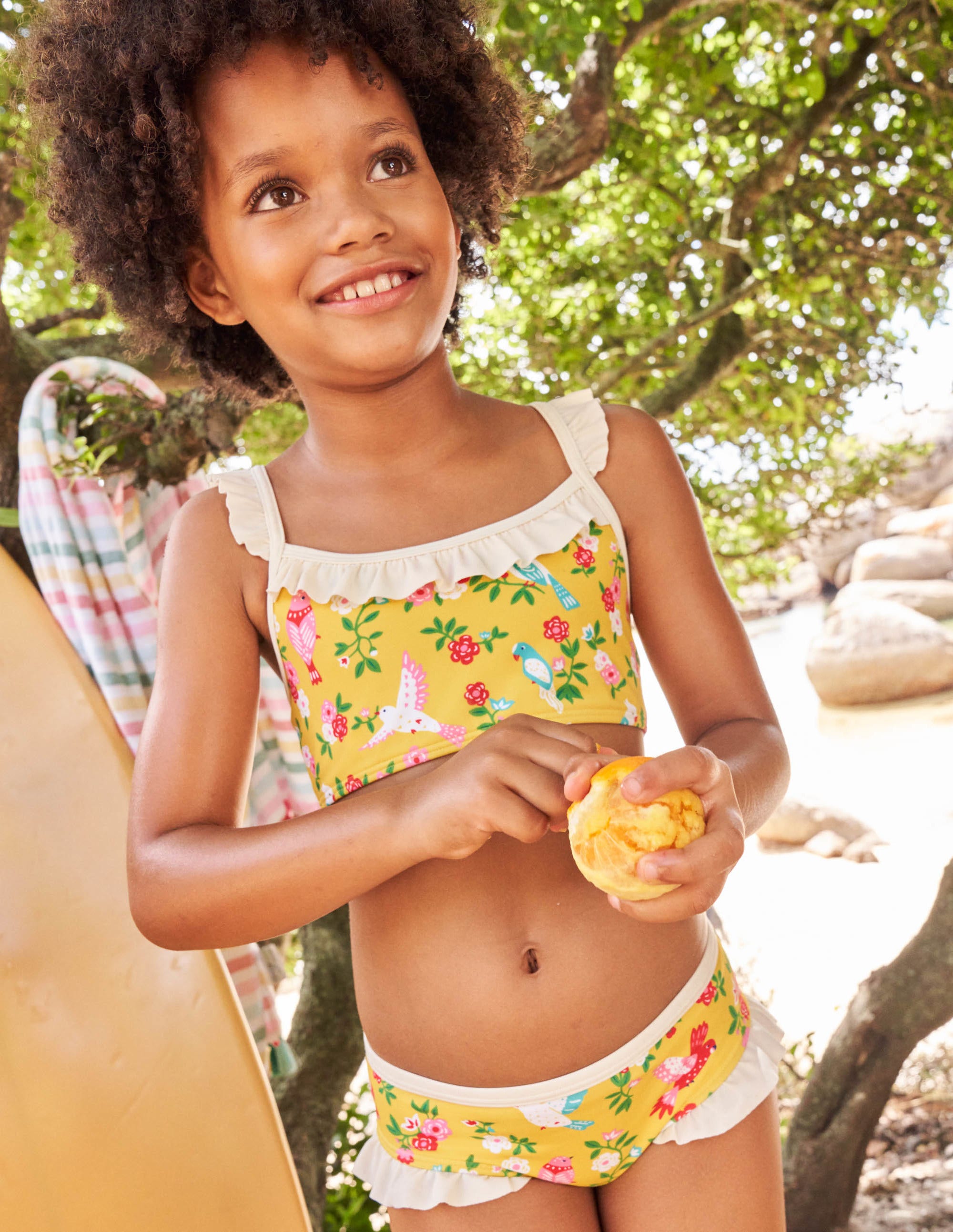 Bikini volanté à bretelles-Jardin tropical maïs - Image 6