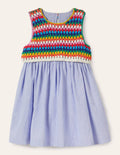 Kleid mit Häkeldetails-Faux-Uni