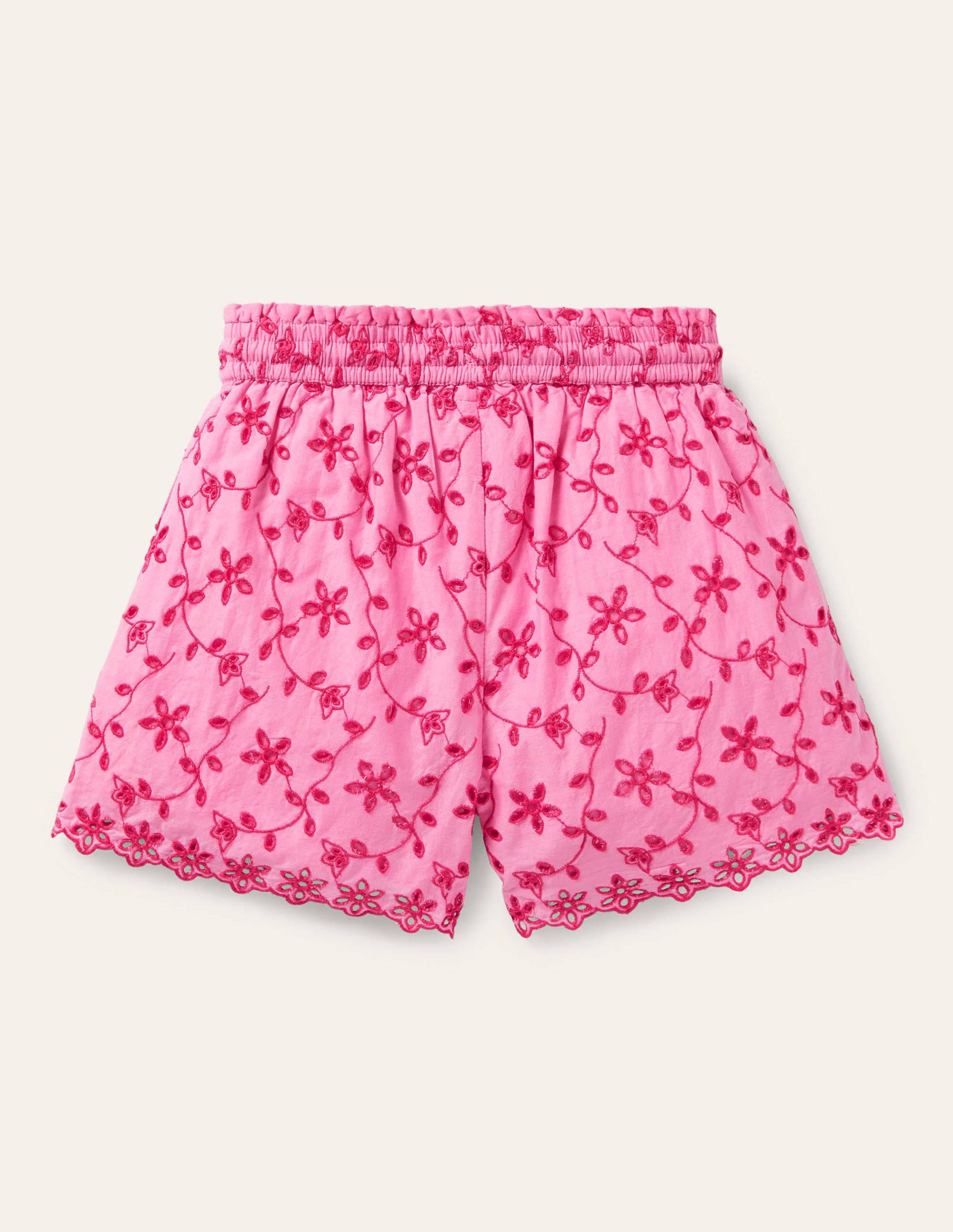 Short à broderie anglaise-Rose pétale vif-2