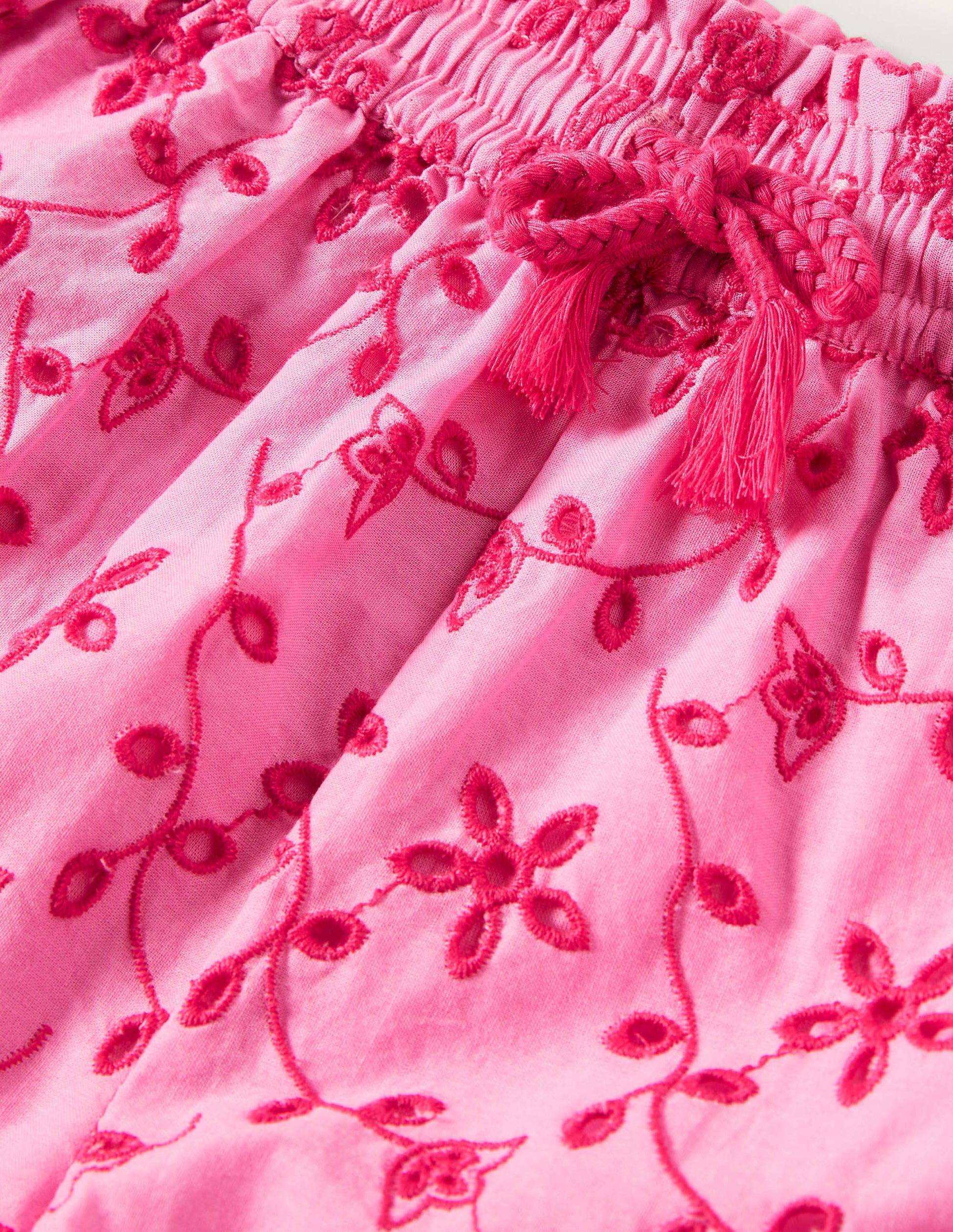 Short à broderie anglaise-Rose pétale vif-3