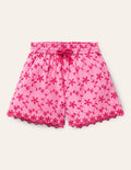 Short à broderie anglaise-Rose pétale vif