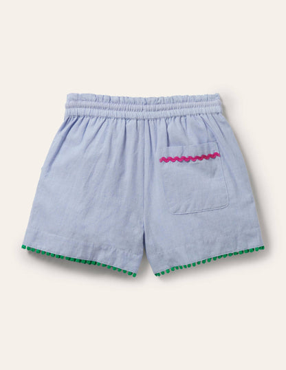 Short à pampilles-Chambray-7