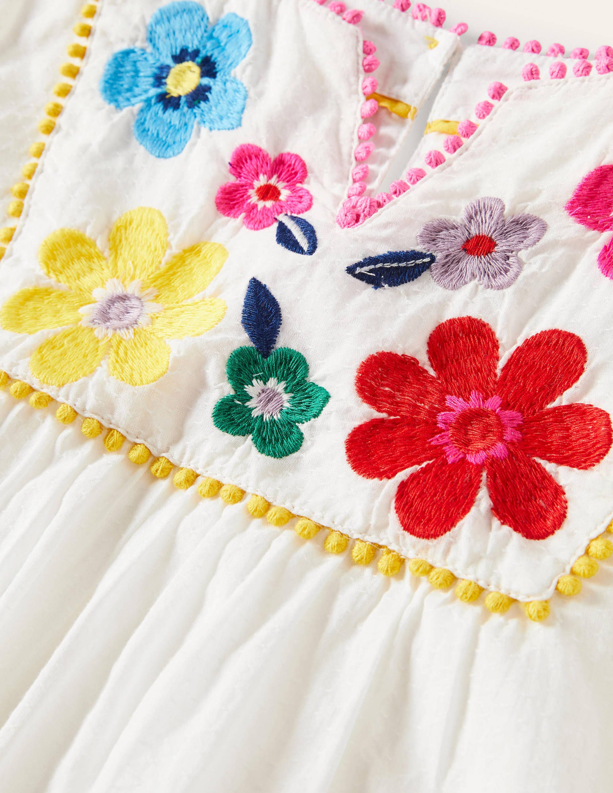 Top à broderie multicolore-Fleurs ivoire - Image 3