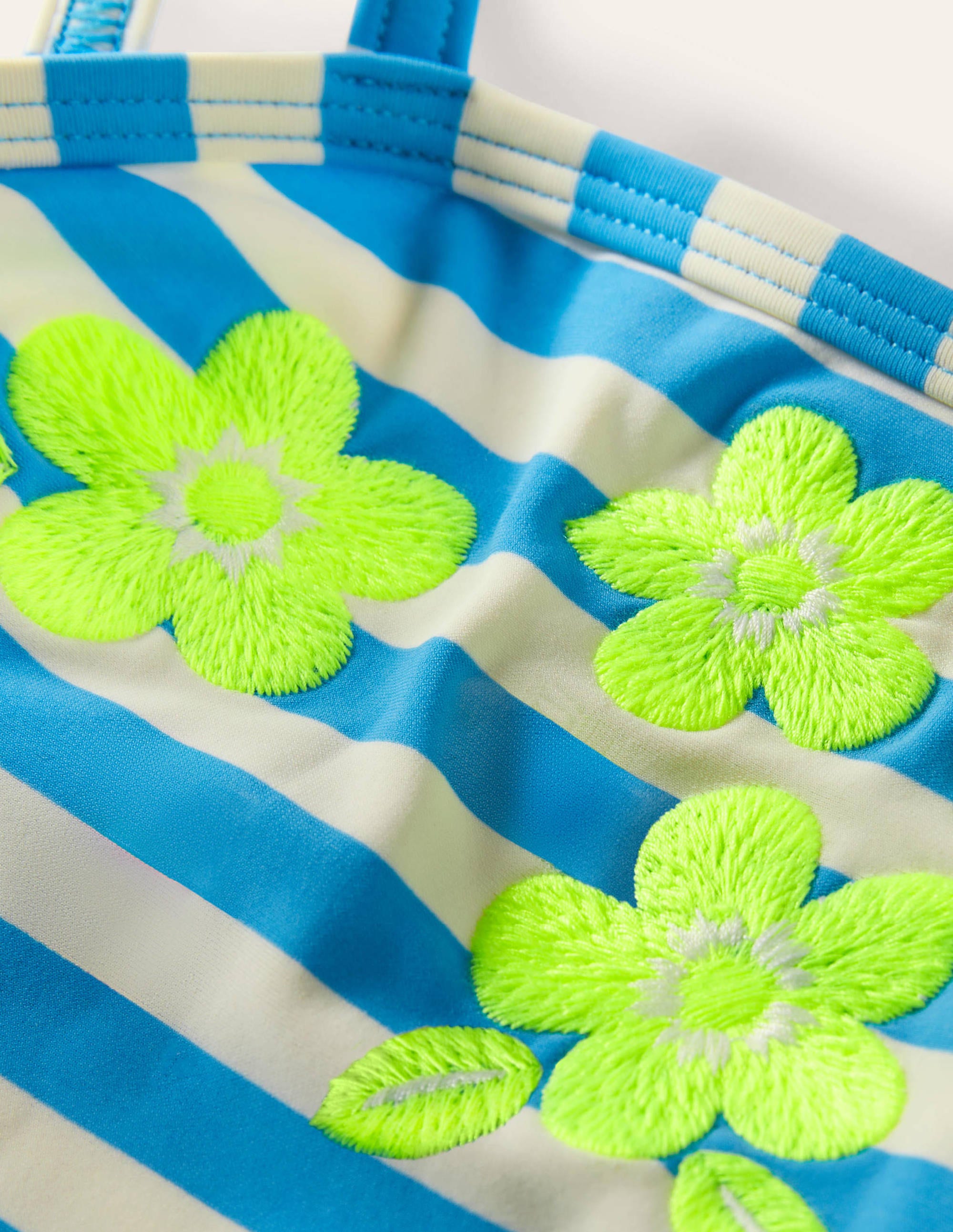 Embroidered Bikini Set-Malibu Blue Stripe - Image 3
