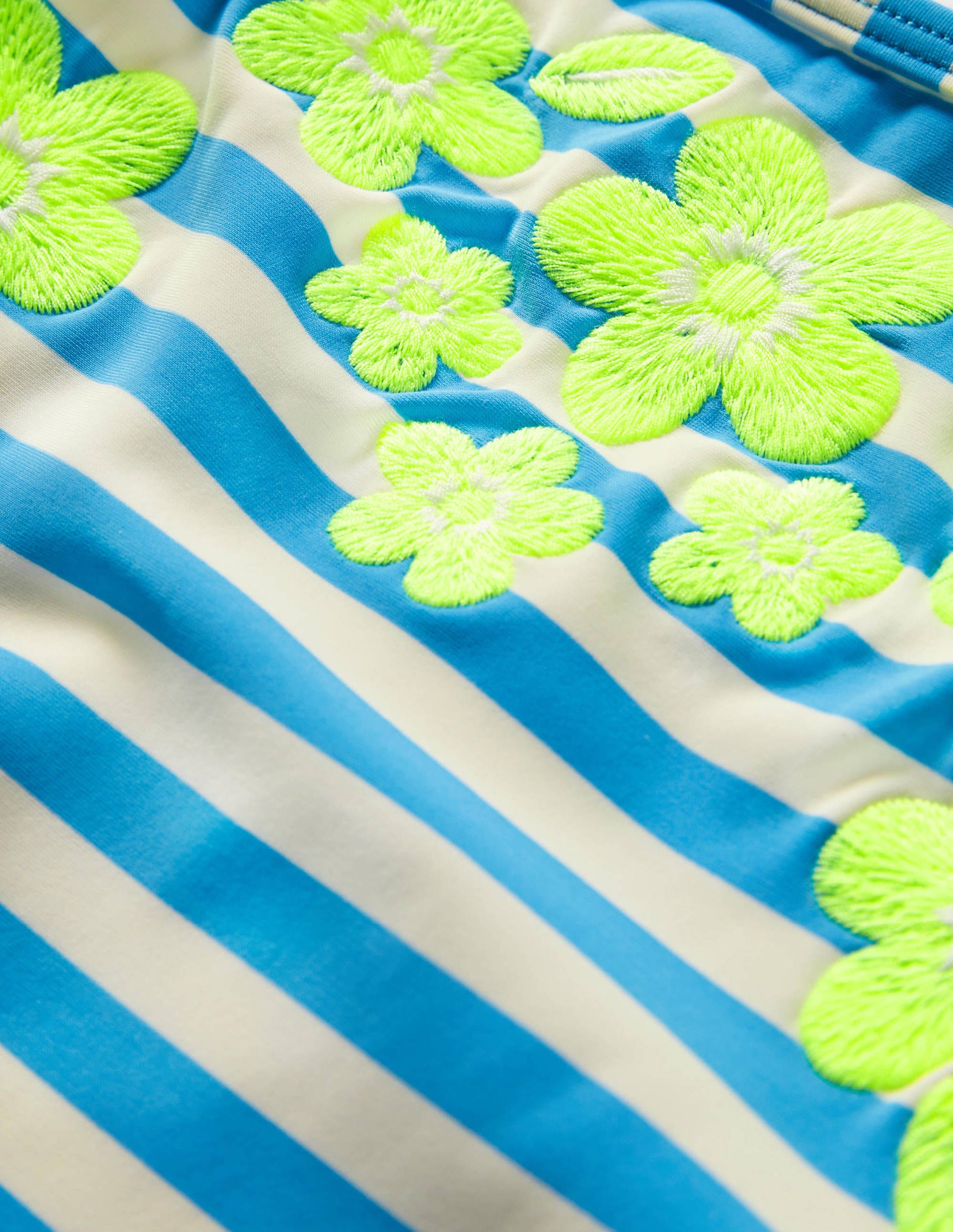 Maillot de bain brodé-Rayé bleu Malibu - Image 3