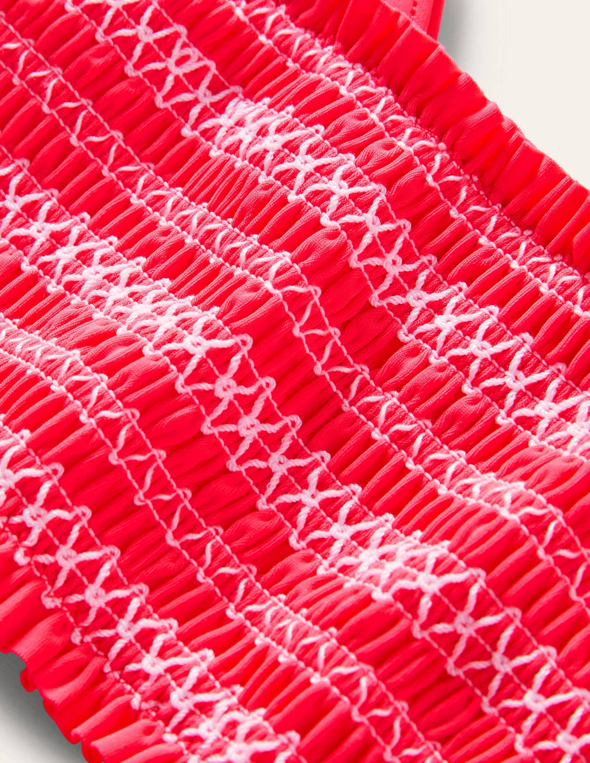 Smocked Bikini Set-Watermelon Punch Ivory Stripe-3