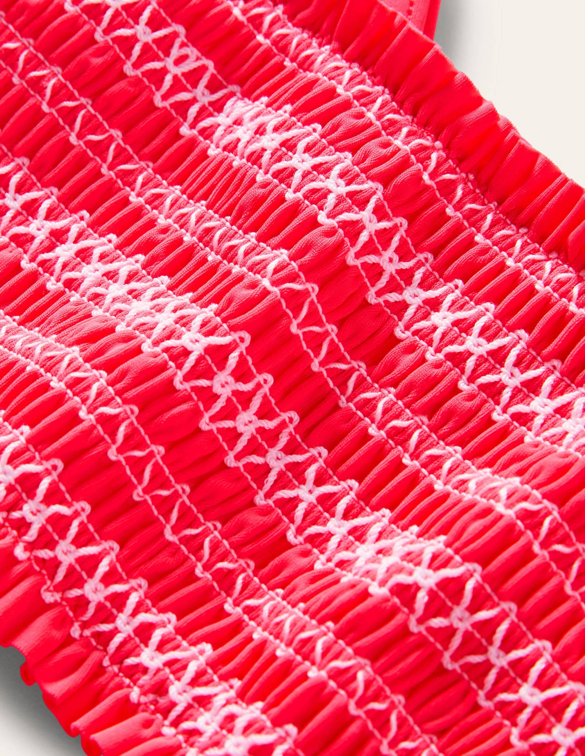 Smocked Bikini Set-Watermelon Punch Ivory Stripe - Image 3