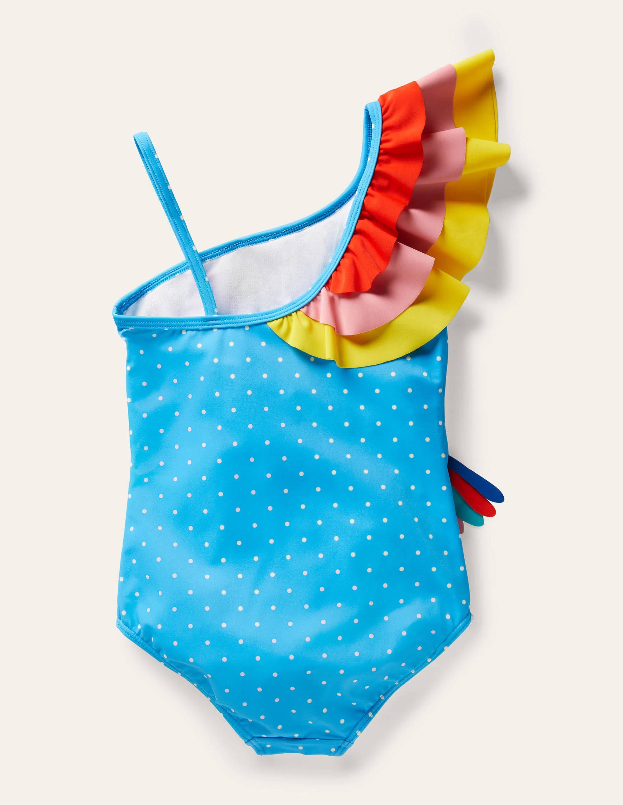 Maillot de bain asymétrique à appliqué-Toucan bleu géorgien - Image 2