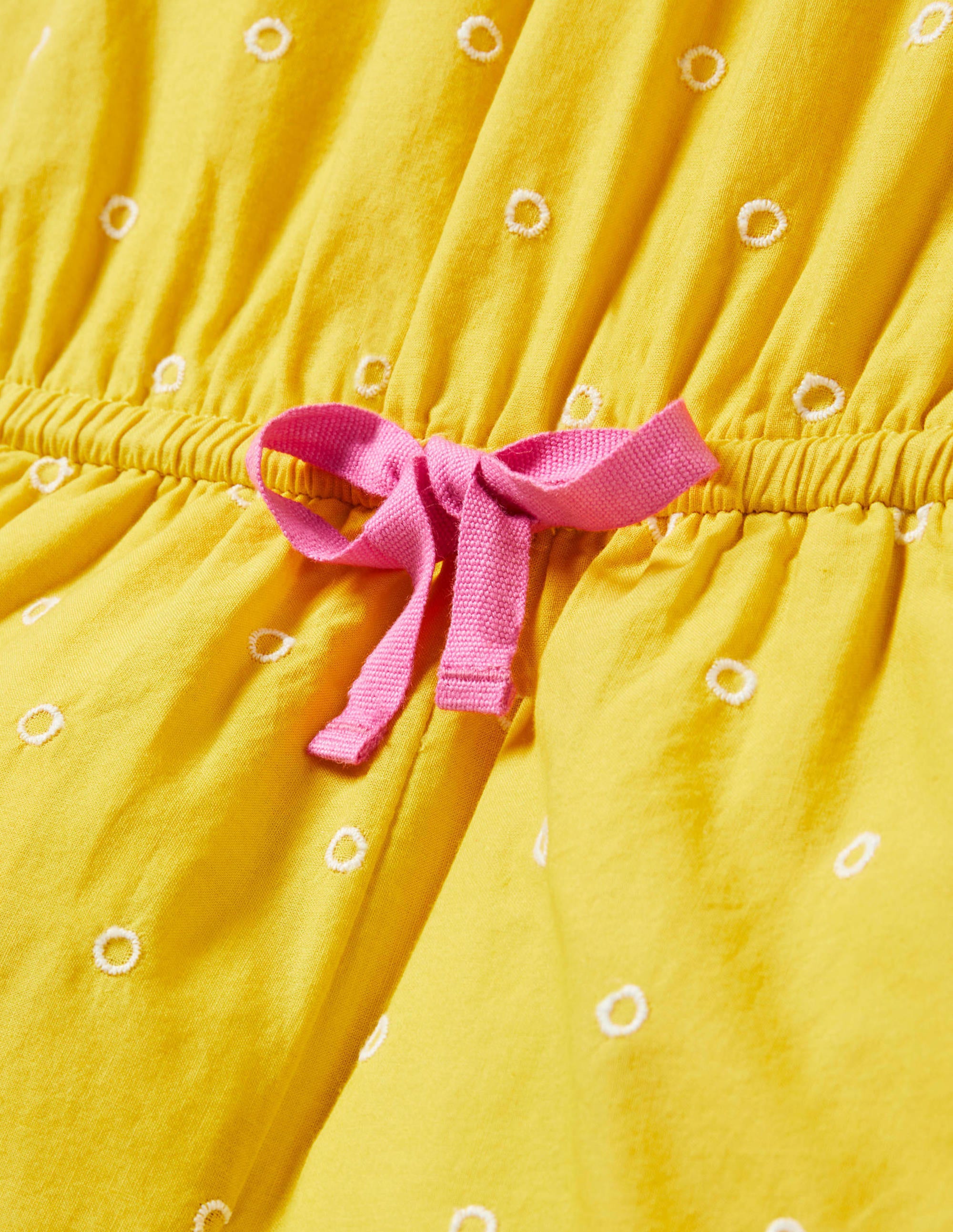 Woven Broderie Playsuit-Daffodil Yellow - Image 3