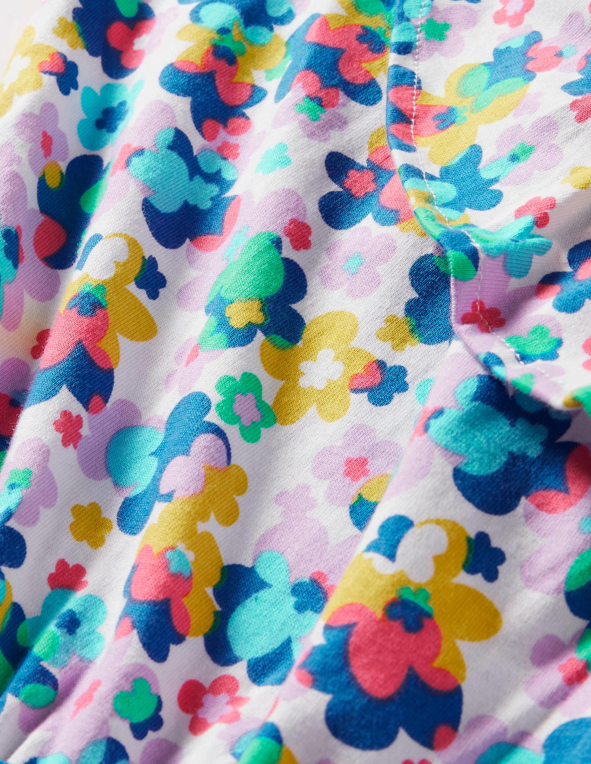 Jersey-Einteiler mit einer Schulter-Bunt, Fröhliches Blumenmuster - Image 3