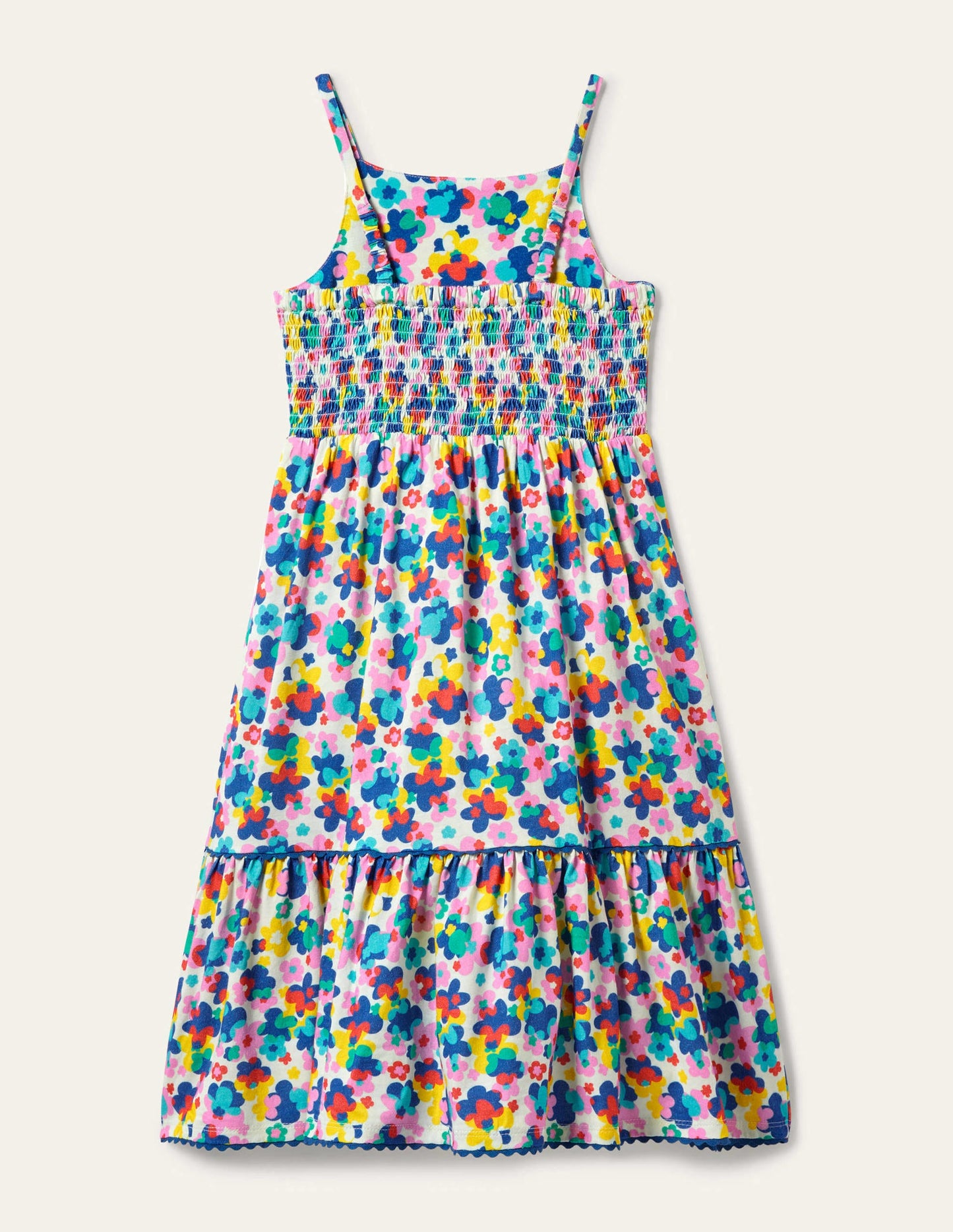 Jersey-Maxikleid-Bunt, Fröhliches Blumenmuster