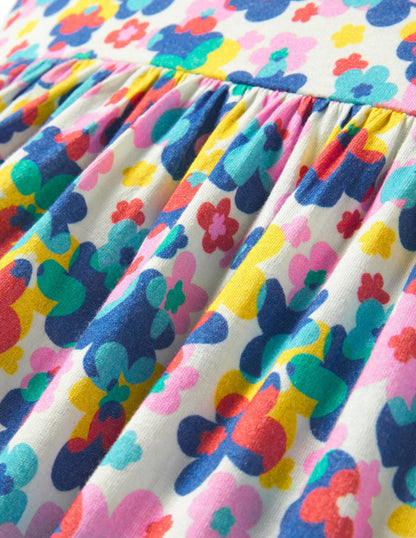 Jersey-Maxikleid-Bunt, Fröhliches Blumenmuster-3