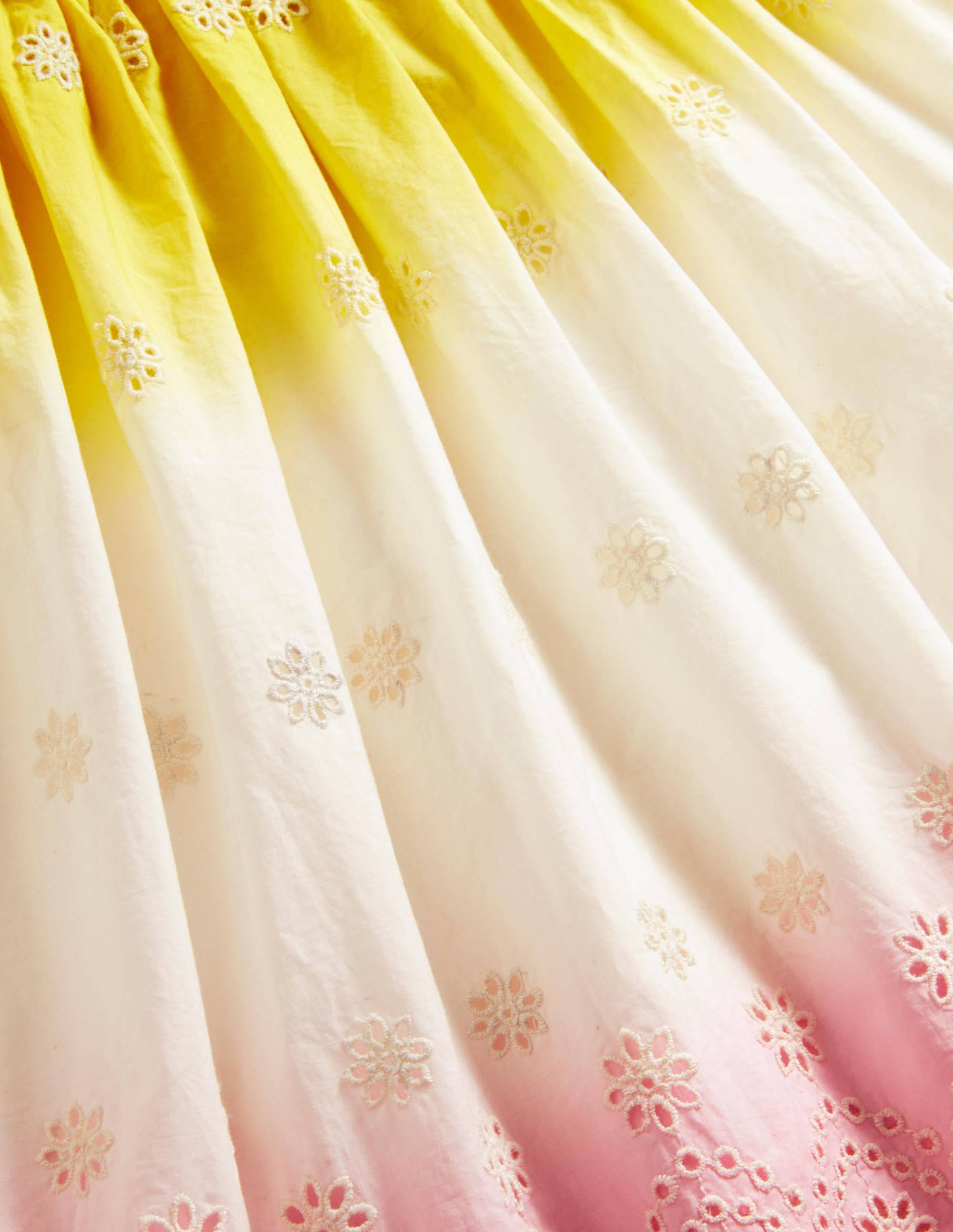 Jupe midi tournoyante-Dip-dye jaune jonquille/rose - Image 3