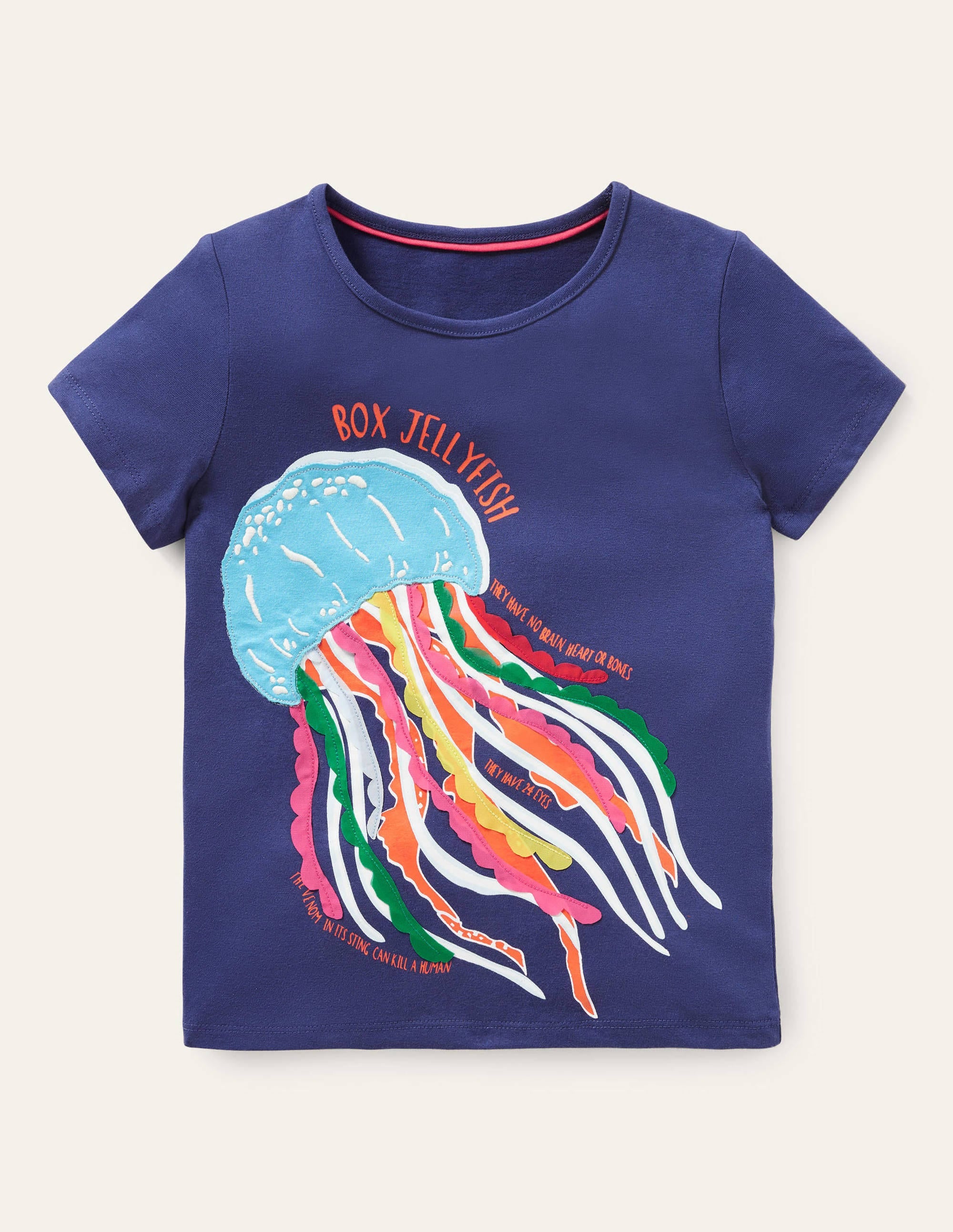 Flatter-T-Shirt mit lustigen Fakten-Segelblau, Qualle - Image 1