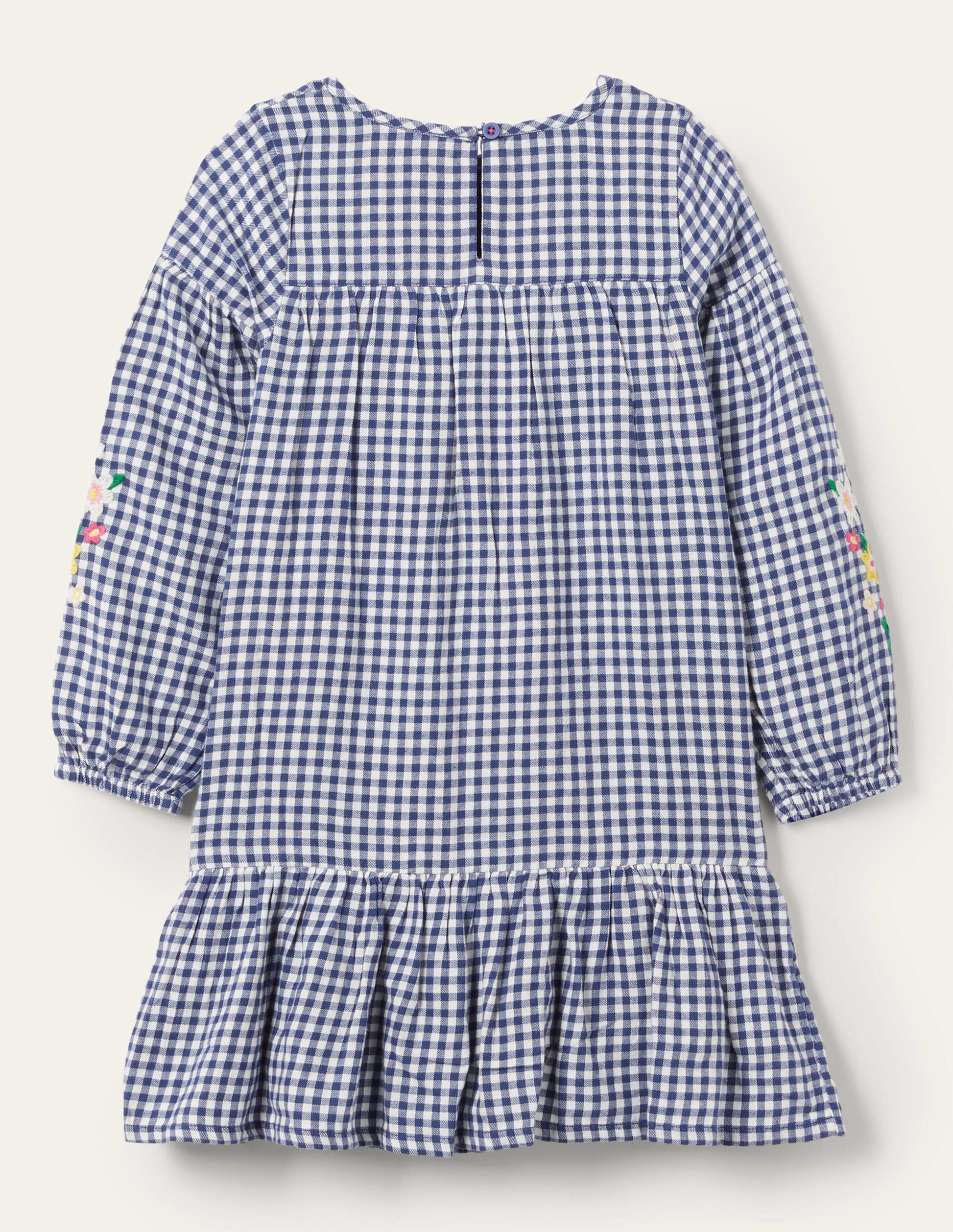 Webkleid mit Stickerei-Segelblau, Vichykaros-2