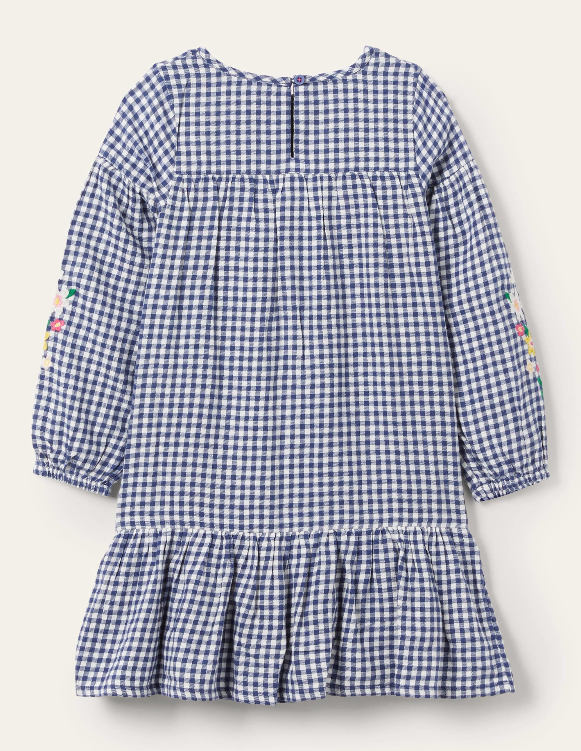 Webkleid mit Stickerei-Segelblau, Vichykaros - Image 2