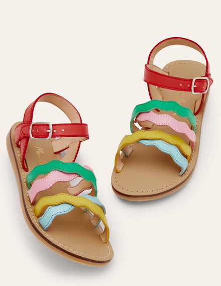 Alltagstaugliche Sandalen-Bunt, Regenbogenfarben