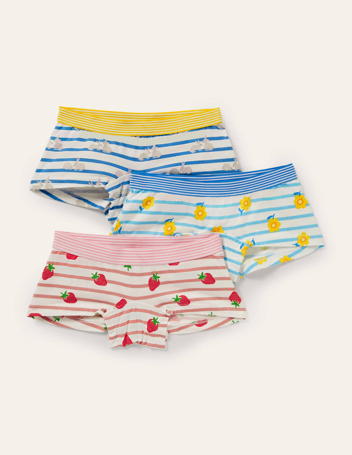 Pantys im 3er-Pack-Frühlingsmotive, Bretonstreifen - Image 1