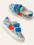 Baskets fun à deux sangles-Appliqué cœur floral