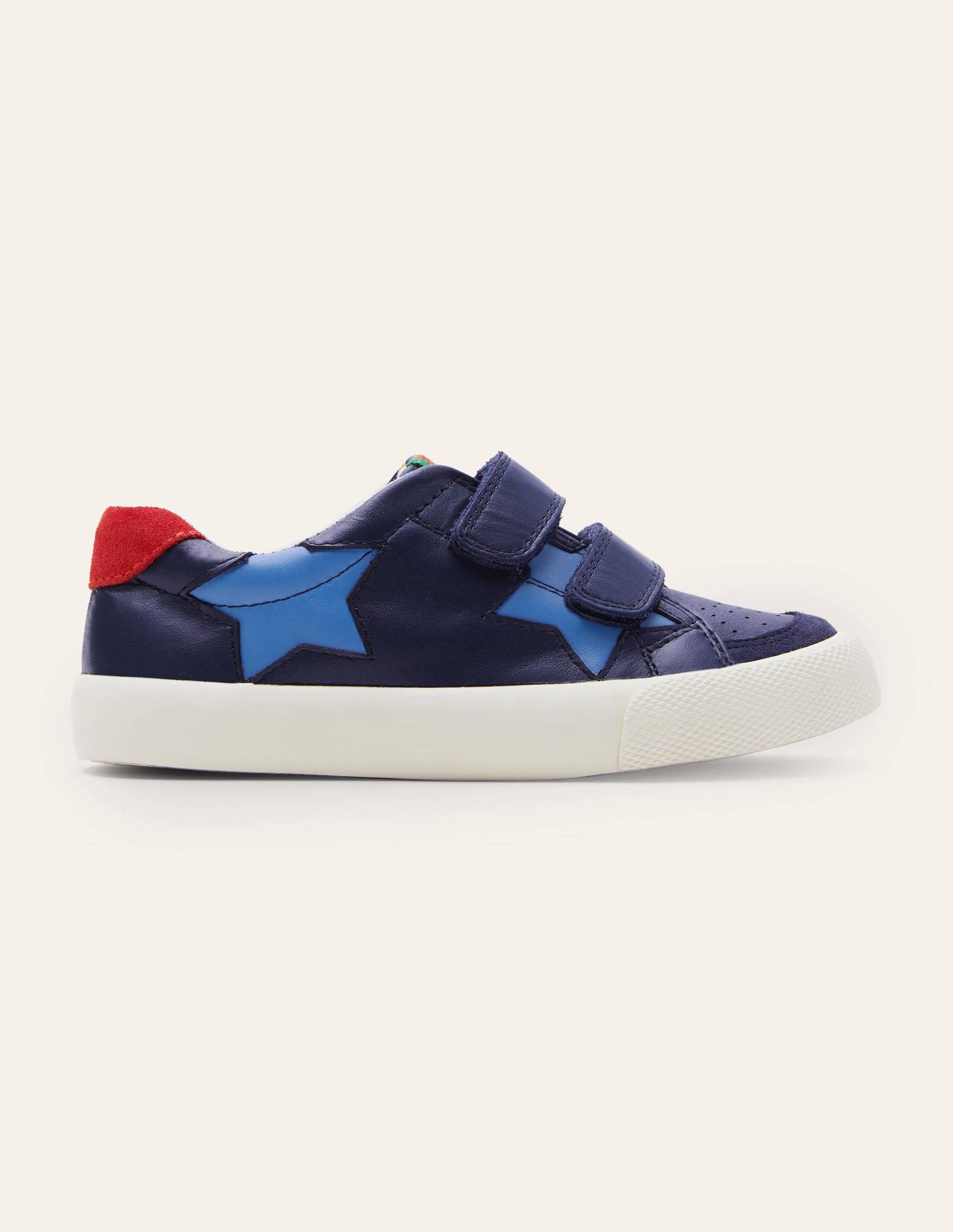 Niedrige Sneaker aus Leder-Schuluniform-Navy, Sterne - Image 2