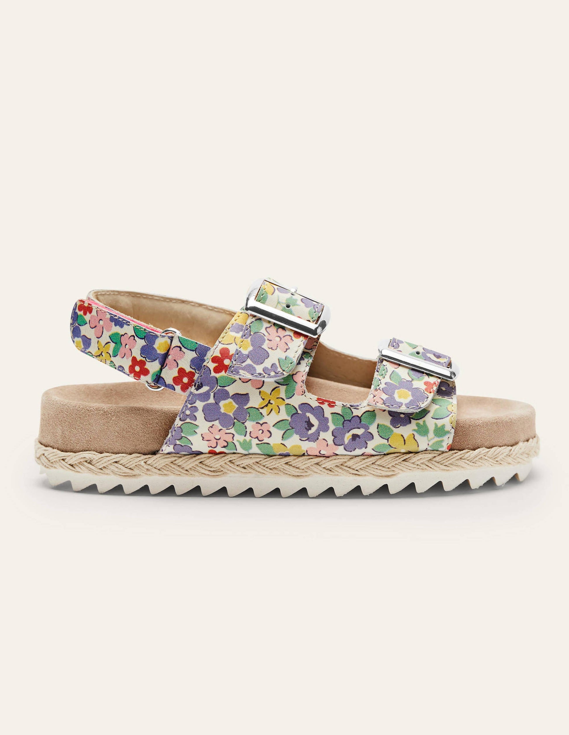 Sandales en cuir style espadrilles-Multi-2