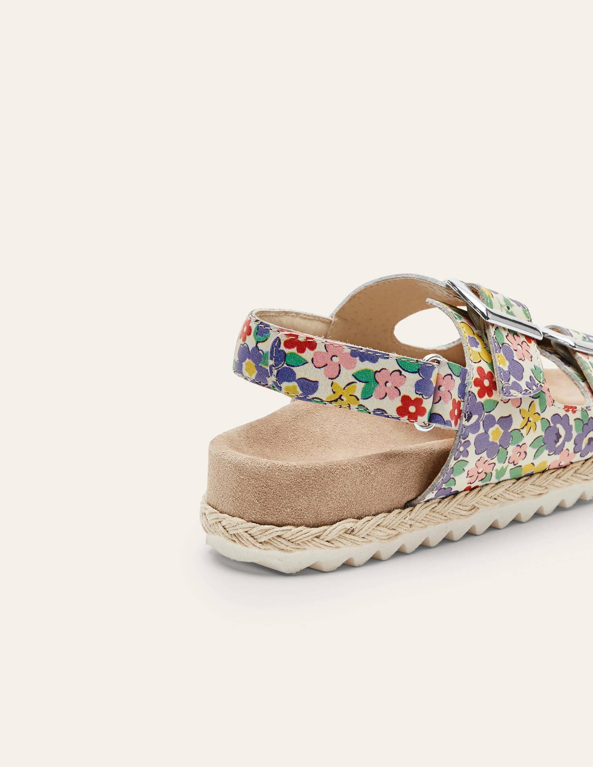 Sandales en cuir style espadrilles-Multi-3