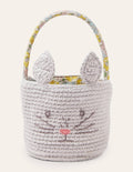 Panier en crochet à motif lapin-Lapin gris