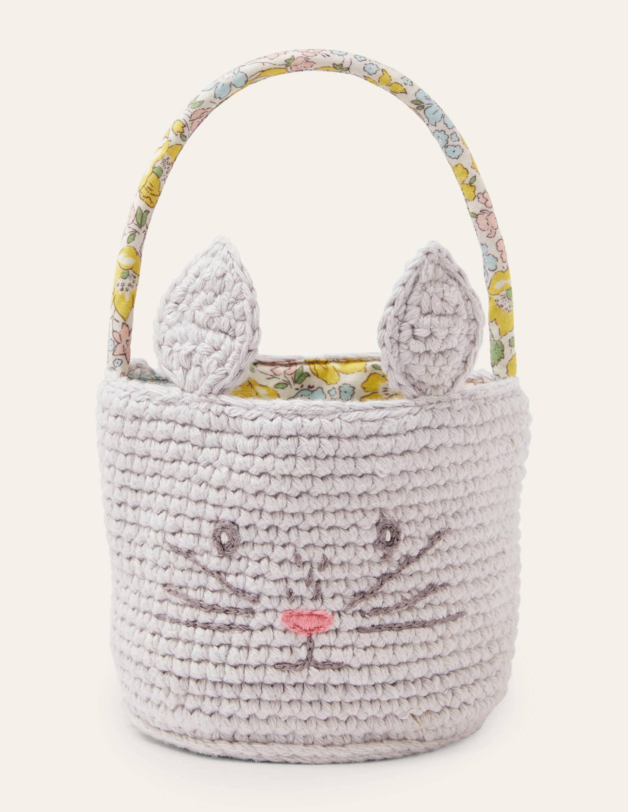 Panier en crochet à motif lapin-Lapin gris - Image 1