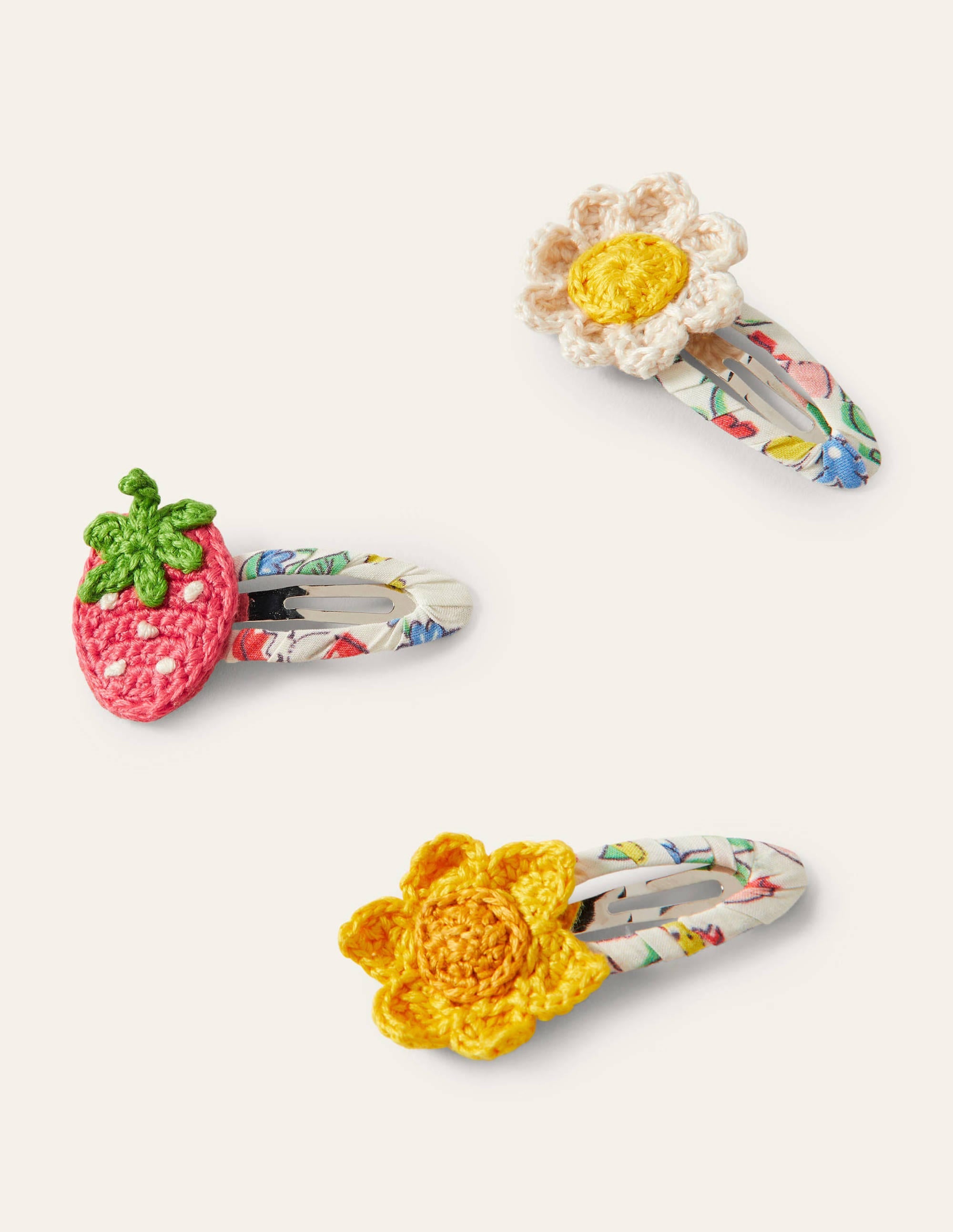 Originelle Haarclips im 3er-Pack-Bunt, Blumenmuster - Image 1