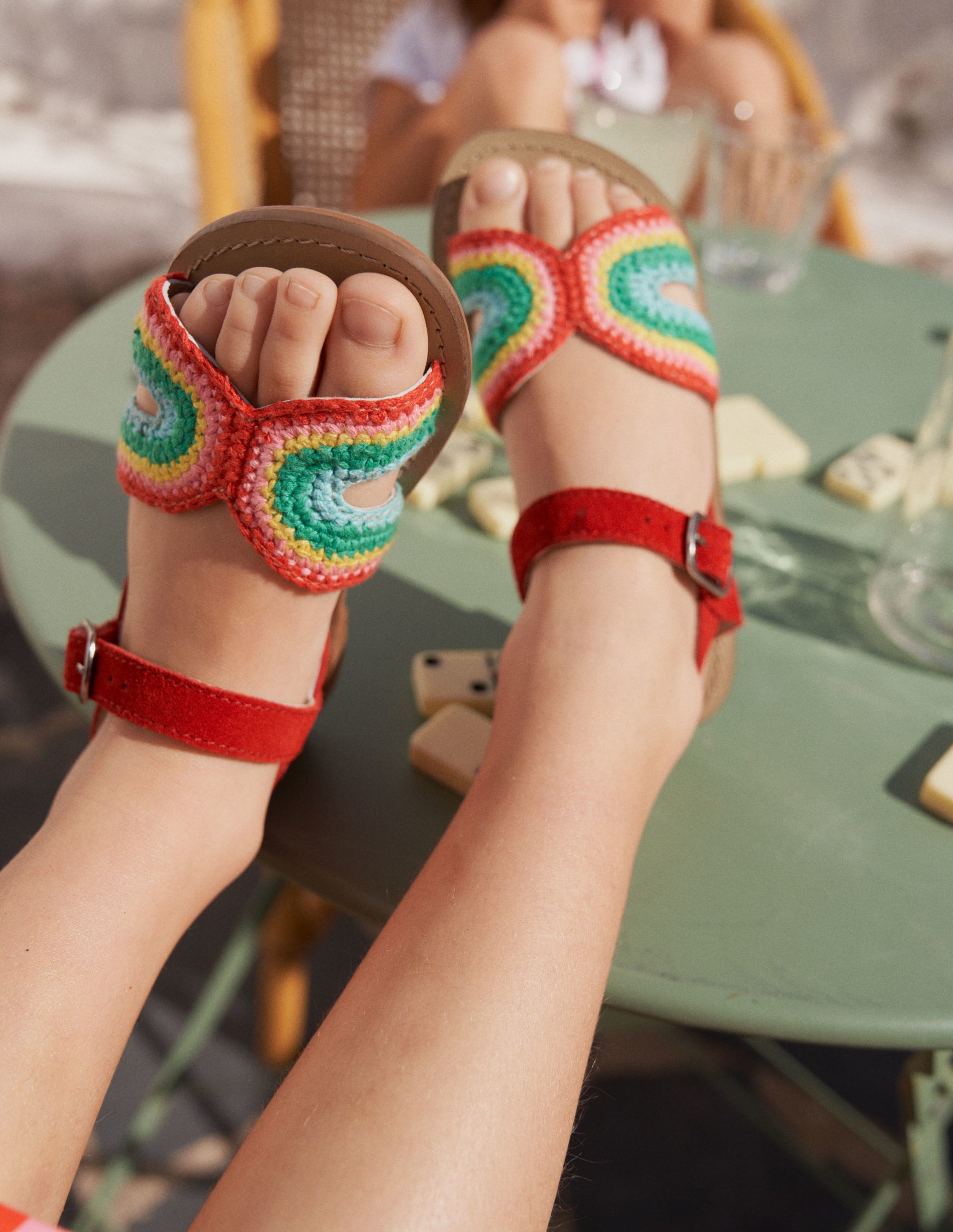Sandales en crochet-Rouge arc-en-ciel - Image 4