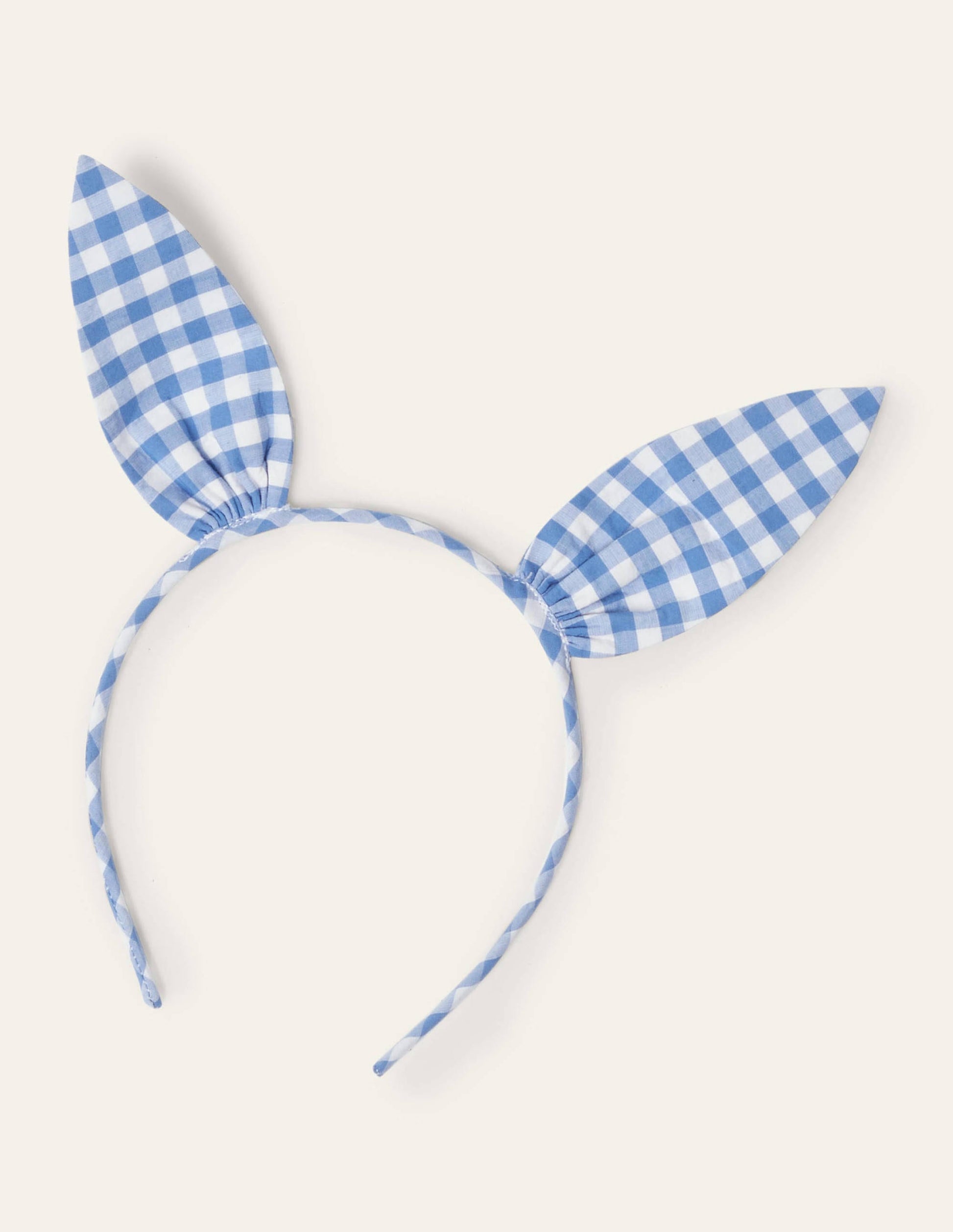 Serre-tête oreilles de lapin-Vichy bleu-1