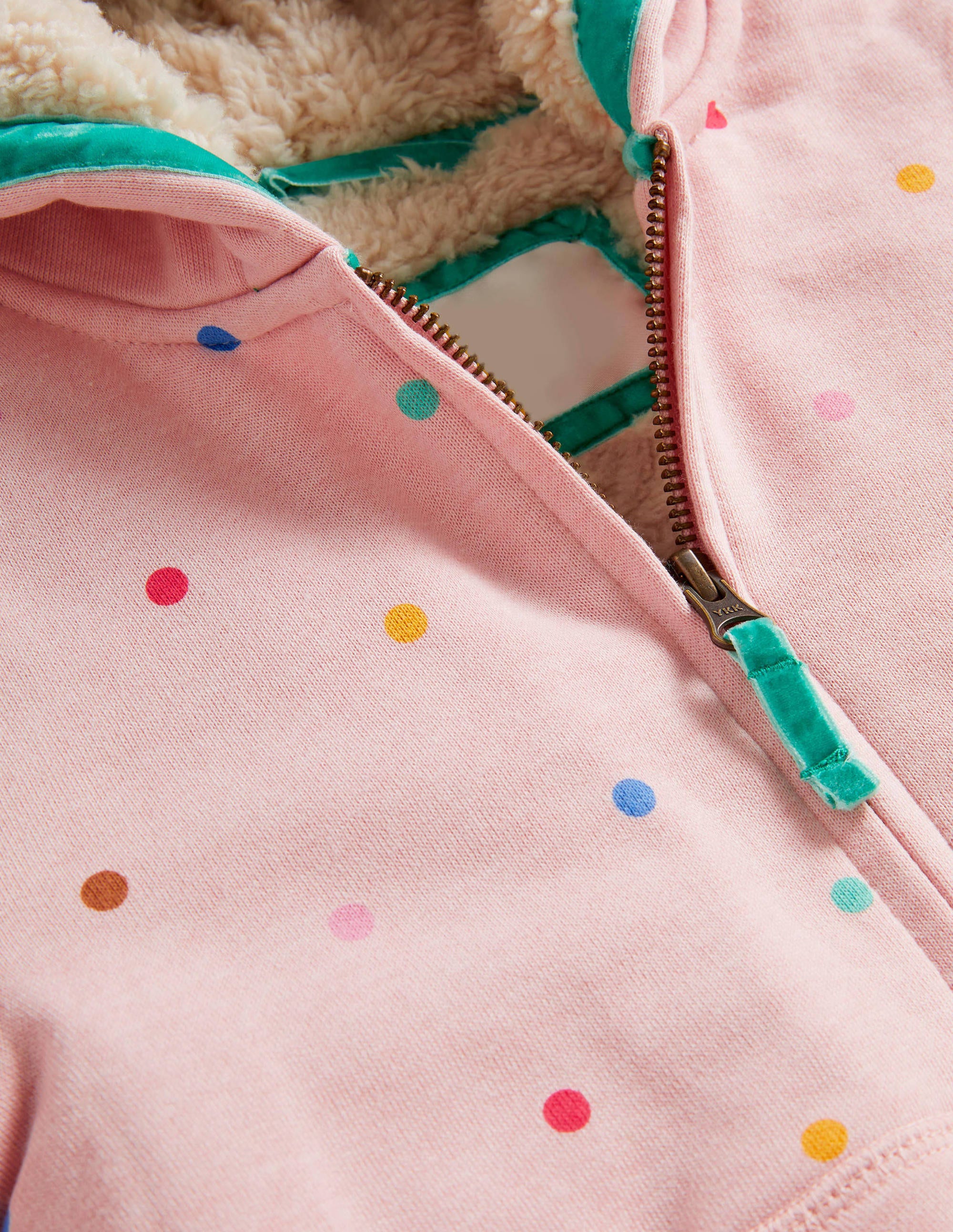 Shaggy-lined Hoodie-Provence Dusty Pink Multi Spot - Image 3