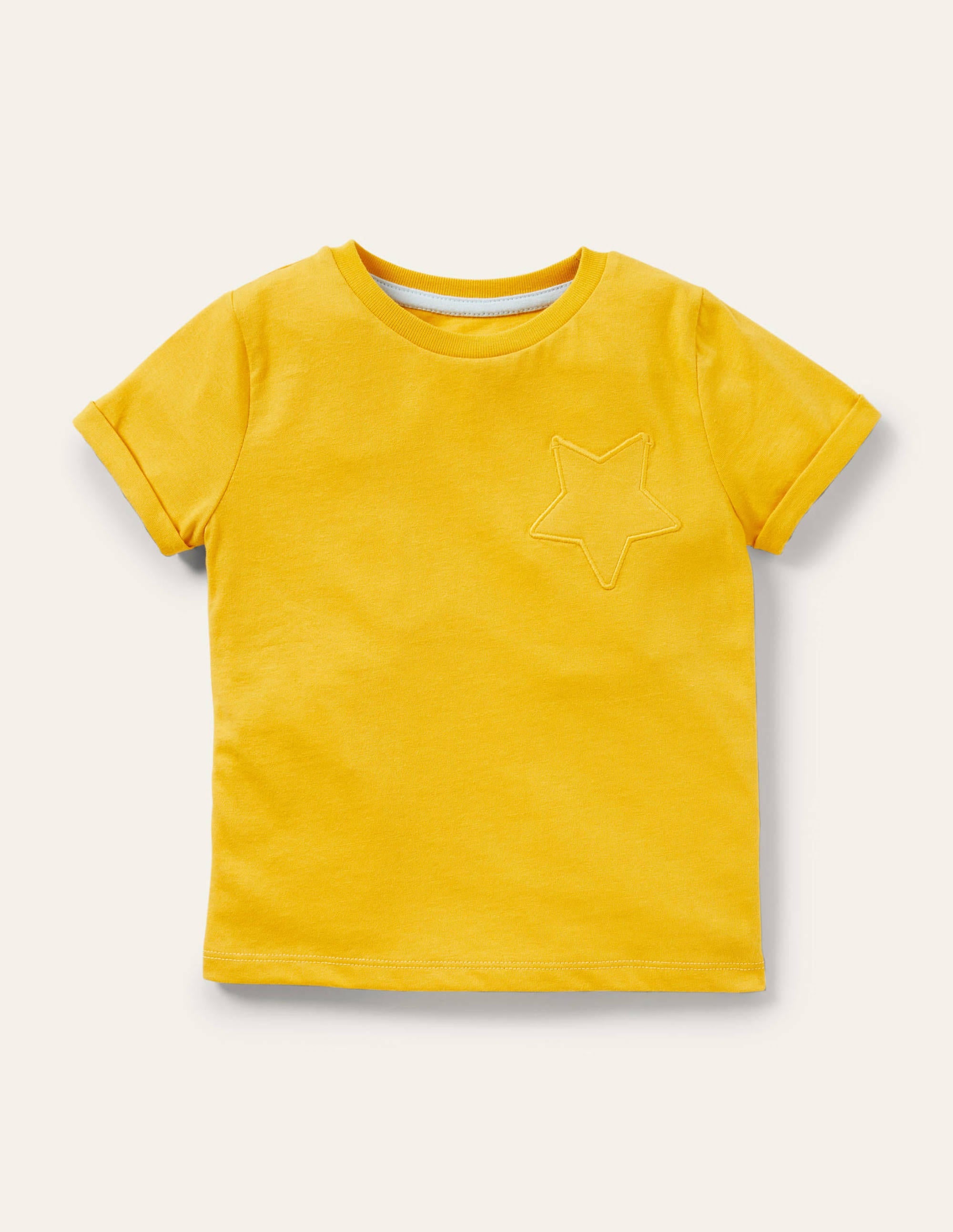 Flammgarn-T-Shirt mit Sterntasche-Narzissengelb - Image 1