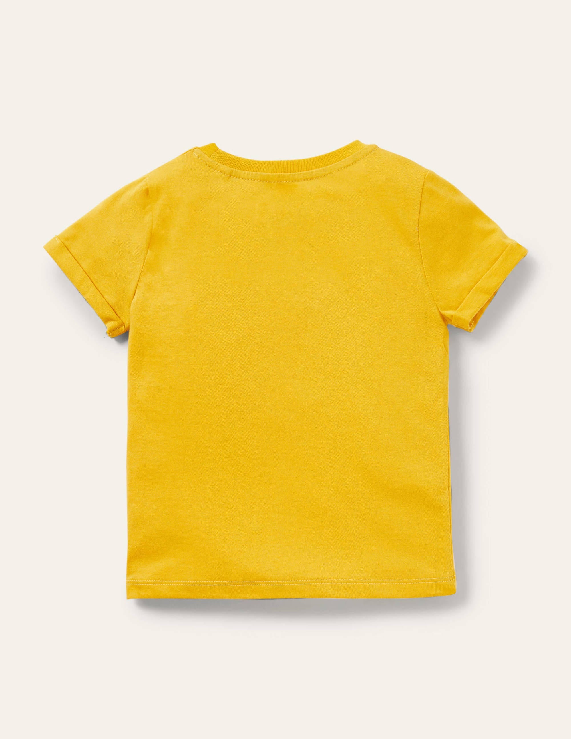 Flammgarn-T-Shirt mit Sterntasche-Narzissengelb - Image 2