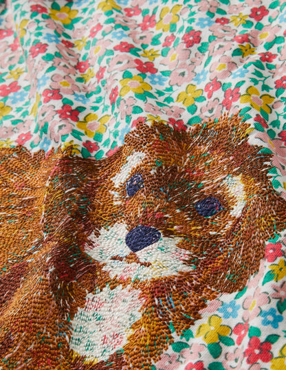 Sweatshirt mit Superstitch-Bunt, Frühlingsblumen/Tierbabys-3