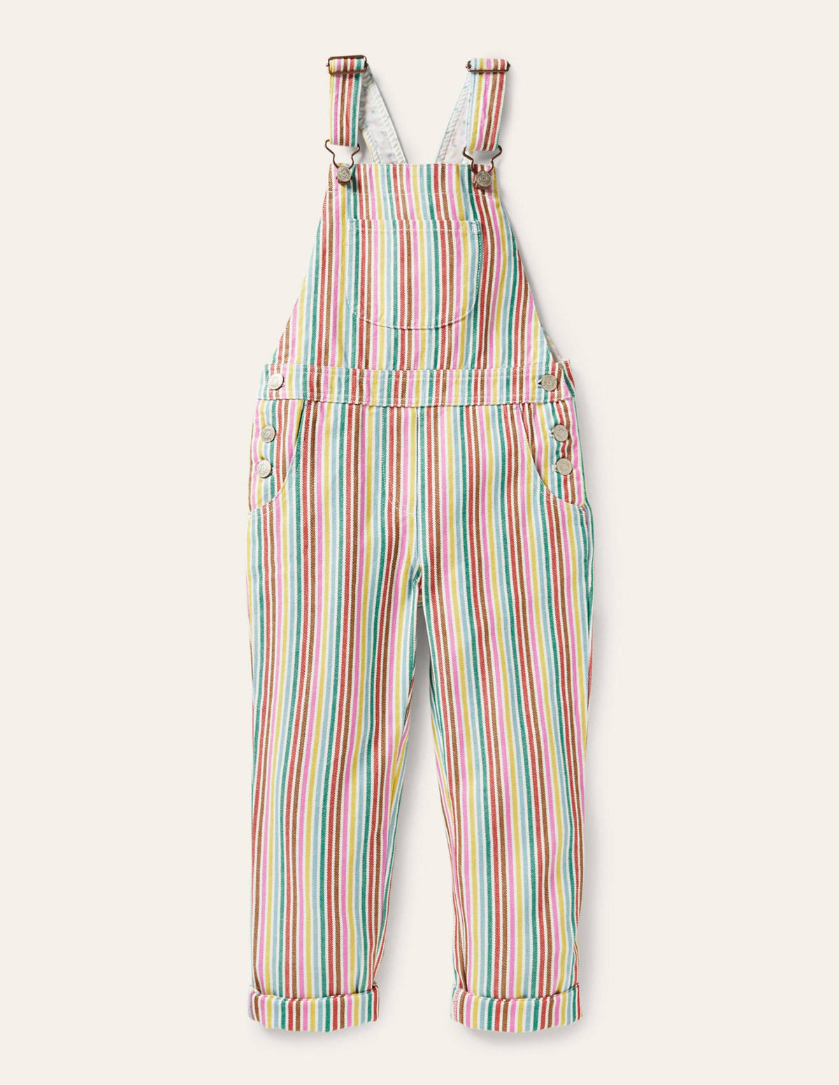 Fröhliche Latzhose-Bunt, Feine Streifen-1