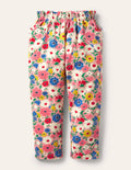 Pantalon à enfiler-Motif Painterly Floral rose boto