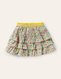 Jupe-short volantée en jersey-Motif Spring Floral multi