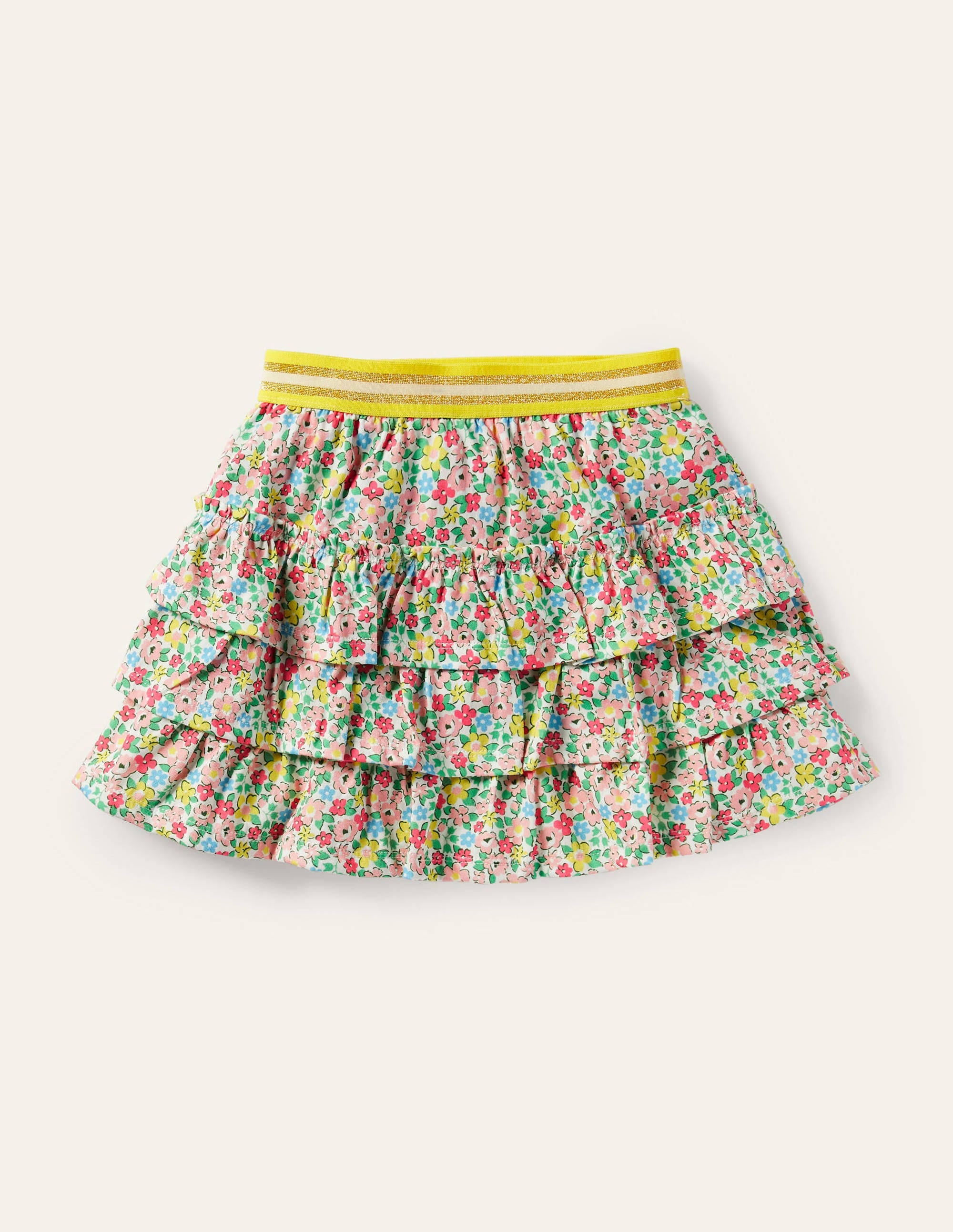 Jupe-short volantée en jersey-Motif Spring Floral multi - Image 1